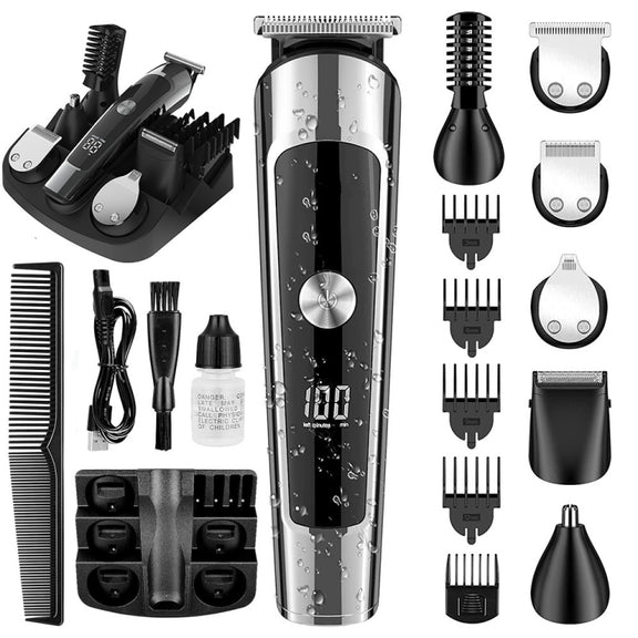 6 in 1 Men Water-resistant Electric Hair Trimmer Kit Nose Trimmer, Mustache Trimmer Body Shaver 8788