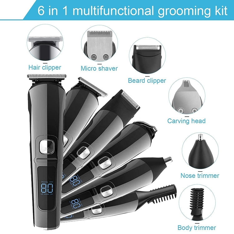 6 in 1 Men Water-resistant Electric Hair Trimmer Kit Nose Trimmer, Mustache Trimmer Body Shaver 8788