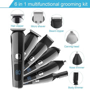 6 in 1 Men Water-resistant Electric Hair Trimmer Kit Nose Trimmer, Mustache Trimmer Body Shaver 8988