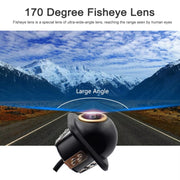 Car Universal HD Night Vision Rear View Reversing Three-Control Fisheye Camera, Style: AHD1080P Plug-in Gold Edge Interpolation