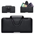 NUOKU 5.5-6.7 Inch Dual Phone Belt Clip Carrying Pouch Litchi Texture Leather Phone Case(Black) - free shipping - PMC TechLife - Order now!
