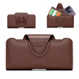 NUOKU 5.5-6.7 Inch Dual Phone Belt Clip Carrying Pouch Litchi Texture Leather Phone Case(Dark Brown) - free shipping - PMC TechLife - Order now!