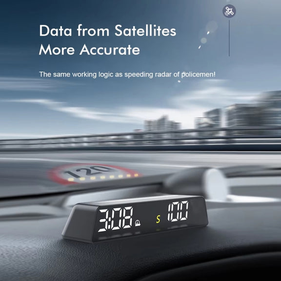 Head-up Display USB Powered High-definition Vehicle Code Altitude Meter(Blue White)