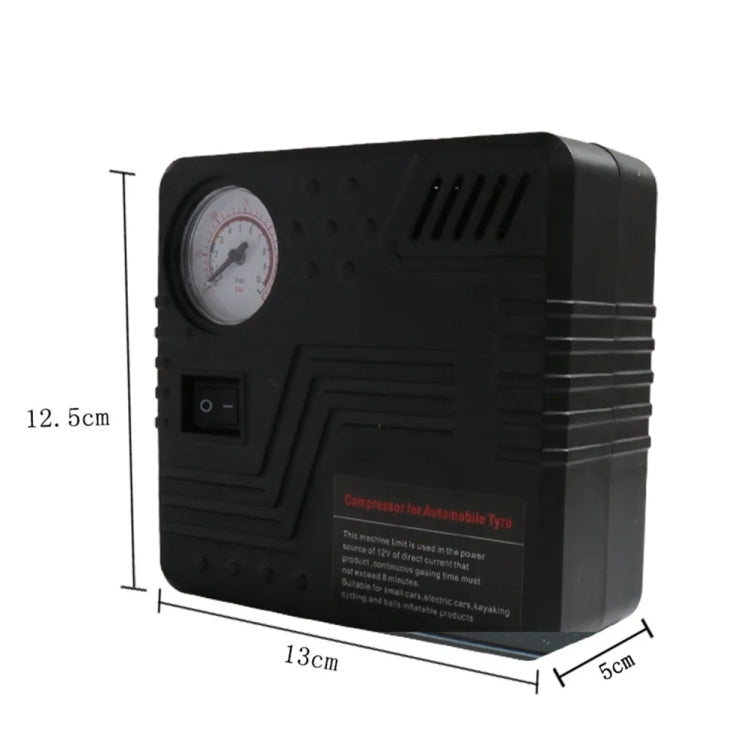 Car Tire Air Pump 12V Metal Electric Tire Pressure Gauge(Square)