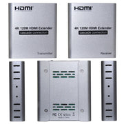 HDMI Single Cable 120m Transmitter / Receiver Extender 4K HD Transmitter EU Plug(Gray)