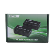 HDMI To RJ45 Single Ethernet Cable 60m Extender 4K HD Cable Signal Amplifier, Transmitter+Receiver US Plug(Black)