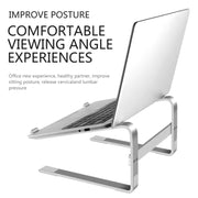 Desktop Aluminum Alloy Heightened Heat Dissipation Laptops Stand(Silver)