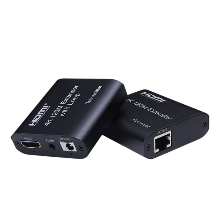 HDMI To RJ45 120m Single Network Cable 4K HD Network Extender, Receiver+Transmitter UK Plug(Black) - Amplifier by PMC Jewellery | Online Shopping South Africa | PMC Jewellery | Buy Now Pay Later Mobicred