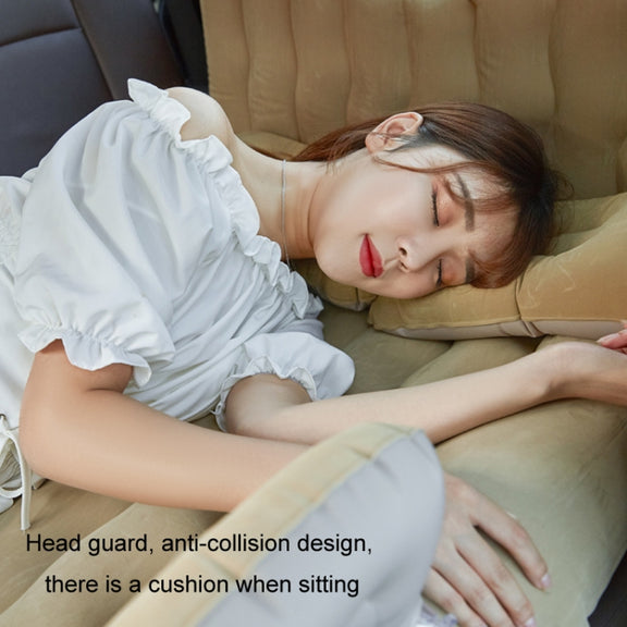 Inflatable Mattress For Car Travel SUV Rear Seat/Trunk, Color: Beige