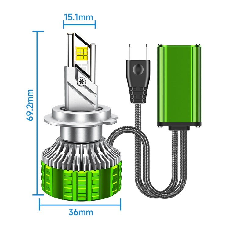 Pair 100W LED Double Copper Tube Aluminum Alloy Water-resistant Car Headlight, Bulb: 9012