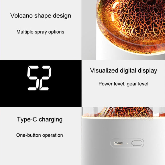 HX127 Mini Volcano Lava Aromatherapy Diffuser Small Household Atmosphere Humidifier, Color: Black