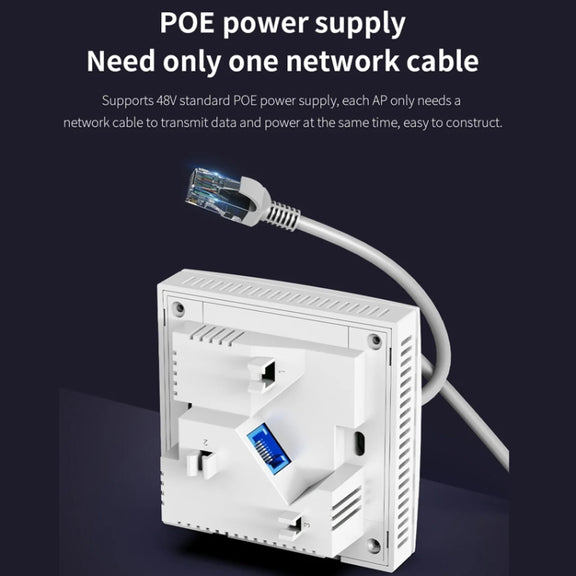 COMFAST CF-E591AX 1500Mbps Dual-Band WiFi6 In-Wall AP Supports 48V POE Power Supply