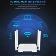 COMFAST CF-WR630AX 3000Mbps Dual-Band WiFi6 MESH Router 4x5dBi Antenna UK Plug