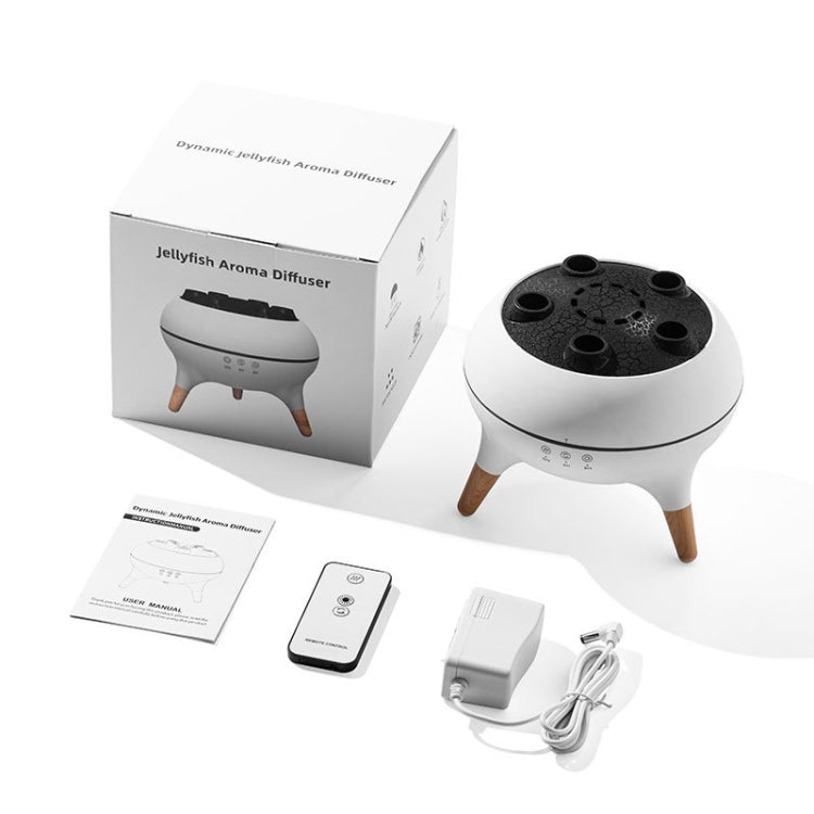 Dynamic Multi-Spray Aromatherapy Diffuser With Colorful Lights Remote Control Humidifier UK Plug(V80 Spit Circle Upgrade Model)