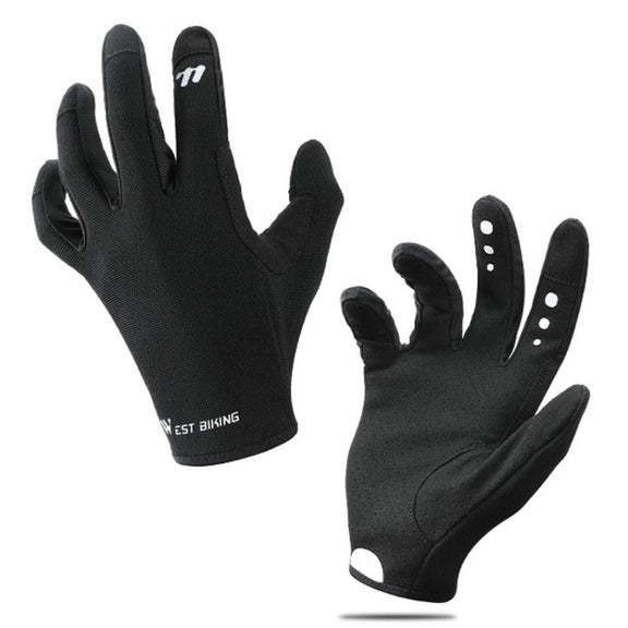 WEST BIKING Cycling Anti-slip Breathable Touch Screen Gloves, Size: M(Black)