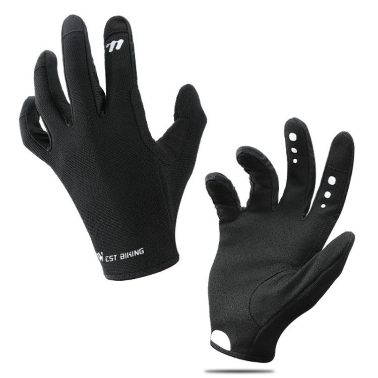 WEST BIKING Cycling Anti-slip Breathable Touch Screen Gloves, Size: L(Black)