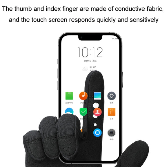 WEST BIKING Cycling Anti-slip Breathable Touch Screen Gloves, Size: L(Black)