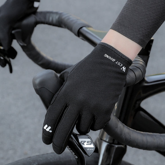 WEST BIKING Cycling Anti-slip Breathable Touch Screen Gloves, Size: L(Black)