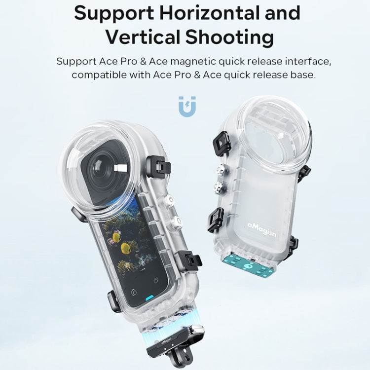 For Insta360 X4 aMagisn 50m Depth Waterproof Protective Case Quick Release Invisible Diving Cover - free shipping - PMC Jewellery - Order now!