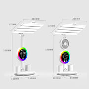4 Heads Horizontal LED Eye-Care Table Lamp Children Study Desktop Reading Light With Pen Holder, Style: Clock Plug Power