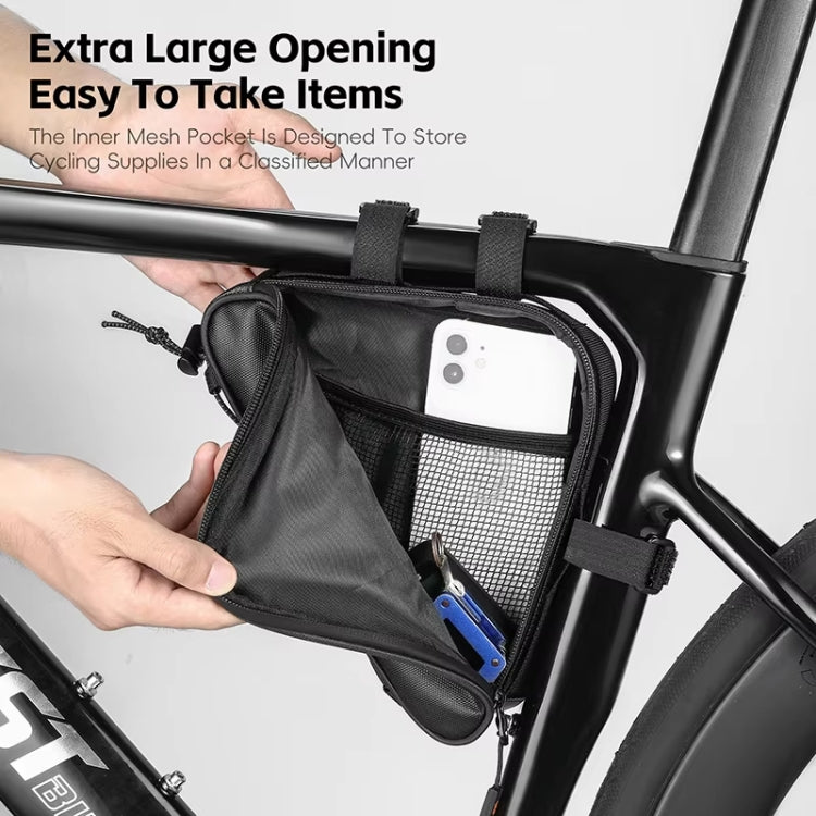 WEST BIKING Bicycle Crossbar Triangle Bag Cycling Equipment Tool Bag(Black)