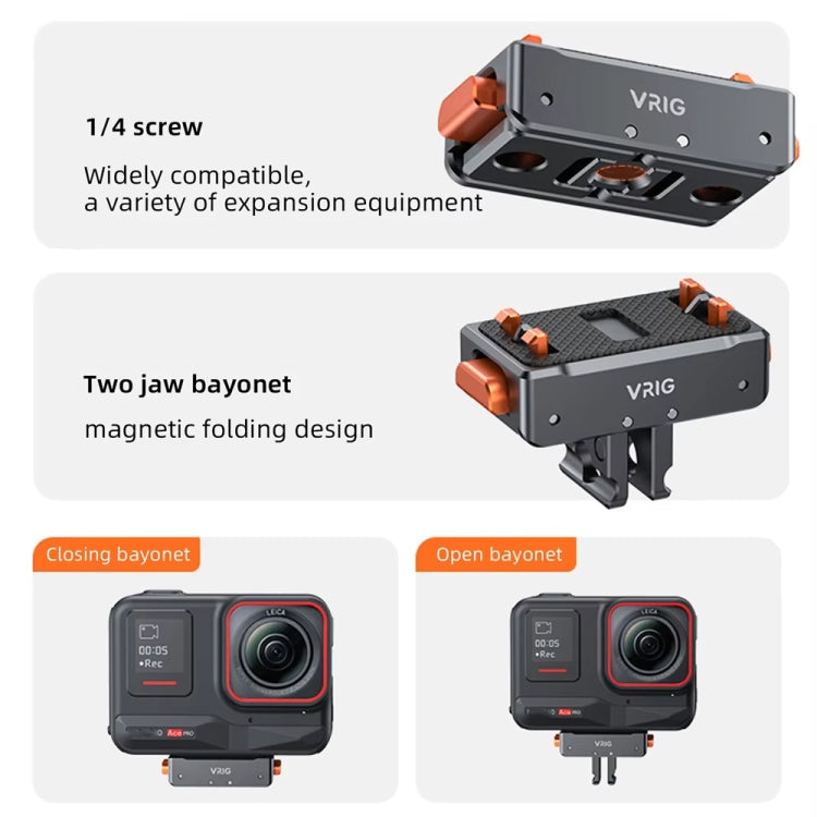 VRIG Magnetic Quick Release Adapter for Action Camera , Spec: Base+Top Cover Kit - free shipping - PMC TechLife - Order now!