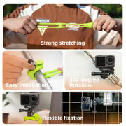 TELESIN Action Camera Mount Silicone Adjustable Mini Flexible Bracket For GoPro HERO / Insta360 / DJI Action Camera(Gray)