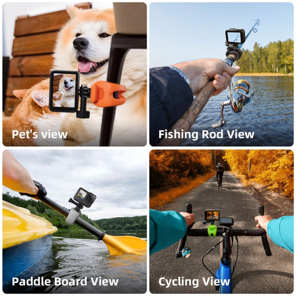 TELESIN Action Camera Mount Silicone Adjustable Mini Flexible Bracket For GoPro HERO / Insta360 / DJI Action Camera(Green)