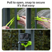 TELESIN Action Camera Mount Silicone Adjustable Mini Flexible Bracket For GoPro HERO / Insta360 / DJI Action Camera(Green)