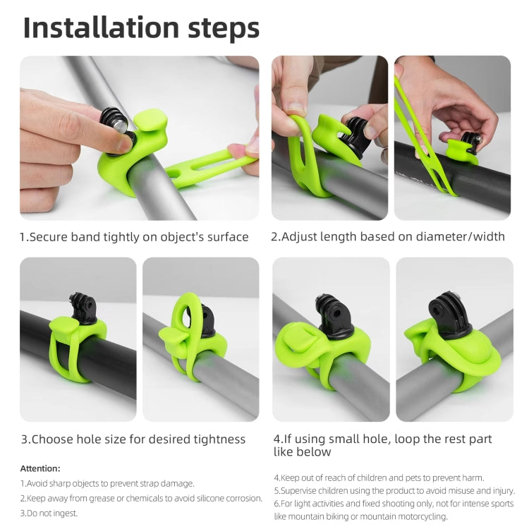 TELESIN Action Camera Mount Silicone Adjustable Mini Flexible Bracket For GoPro HERO / Insta360 / DJI Action Camera(Orange) - free shipping - PMC TechLife - Order now!