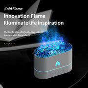 HX853B USB Plug-In Colorful Flame Lighting Effect Aromatherapy Humidifier(White)
