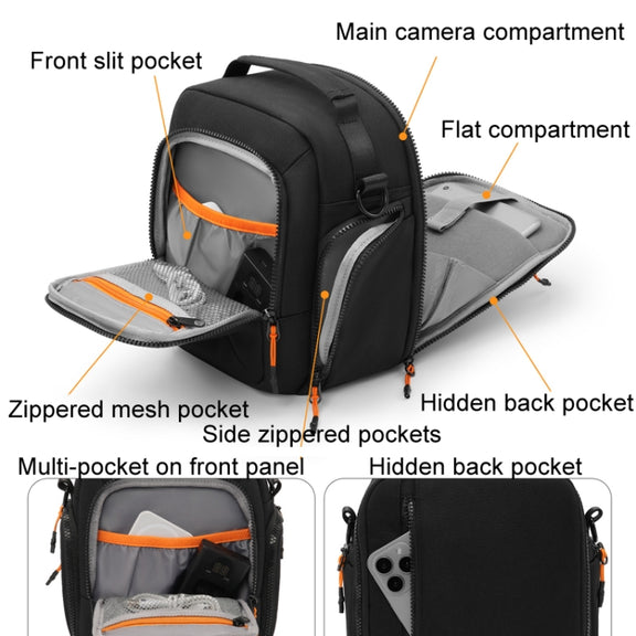 Cwatcun D140 Shoulder Crossbody Camera Storage Bag Shockproof Dropproof Leisure Outdoor Small Bag, Color: Small Black