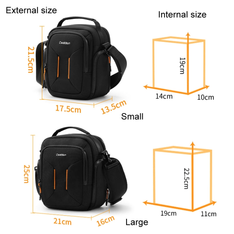 Cwatcun D140 Shoulder Crossbody Camera Storage Bag Shockproof Dropproof Leisure Outdoor Small Bag, Color: Small Black