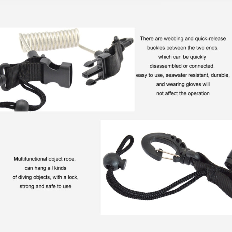 Diving Camera TPU Spring Steel Wire Retractable Anti-lost Rope, Color: Transparent Black - free shipping - PMC Jewellery - Order now!