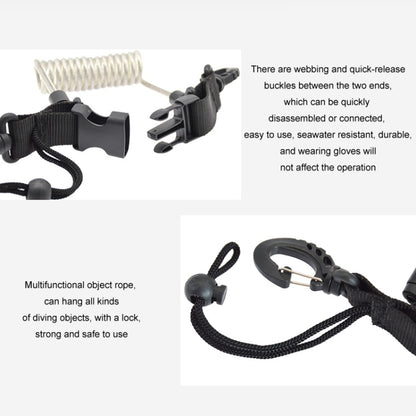 Diving Camera TPU Spring Steel Wire Retractable Anti-lost Rope, Color: Transparent Black - free shipping - PMC Jewellery - Order now!