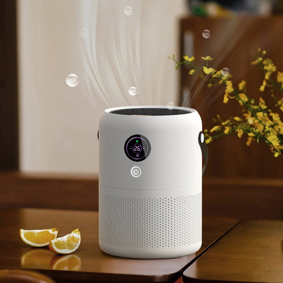 HX830 Smart Digital Display UV Ultraviolet Sterilization Desktop Negative Ion Air Purifier(White)