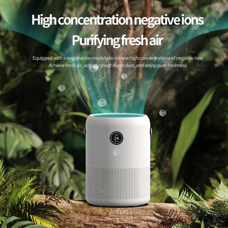 HX830 Smart Digital Display UV Ultraviolet Sterilization Desktop Negative Ion Air Purifier(White) - free shipping - PMC TechLife - Order now!