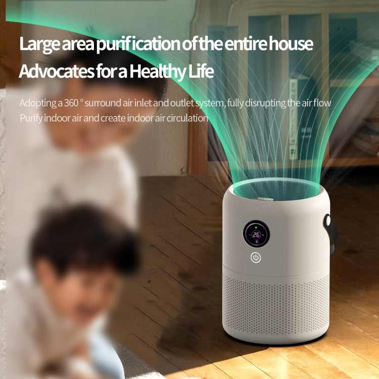 HX830 Smart Digital Display UV Ultraviolet Sterilization Desktop Negative Ion Air Purifier(White) - free shipping - PMC TechLife - Order now!