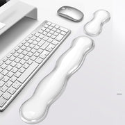 Cool Silicone Keyboard Wrist Rest Mouse Pad Relieve Wrist Fatigue, Spec: Large Transparent