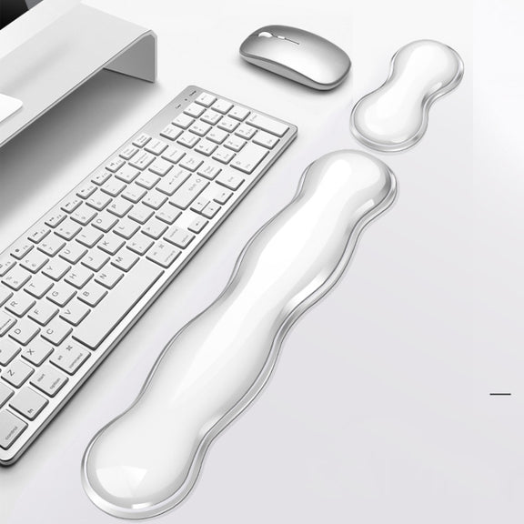 Cool Silicone Keyboard Wrist Rest Mouse Pad Relieve Wrist Fatigue, Spec: Large Green