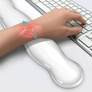 Cool Silicone Keyboard Wrist Rest Mouse Pad Relieve Wrist Fatigue, Spec: Large Transparent Gray
