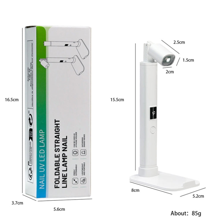 UV LED Nail Lamp Portable Retractable Nail Drying Light Mini Handheld Nail Dryer Lamp With Bracket(White)
