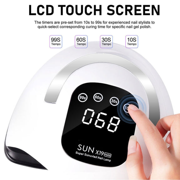 X19Max UV LED Nail Drying Lamp High Power 320W Quick Drying Nail Polish Gel Nail Dryer Light(US Plug)
