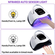 X19Max UV LED Nail Drying Lamp High Power 320W Quick Drying Nail Polish Gel Nail Dryer Light(EU Plug)