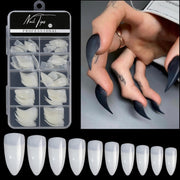 100pcs /Box Stiletto Nail Tips Halloween Style Stiletto False Eagle Claw Art Nails(Natural)