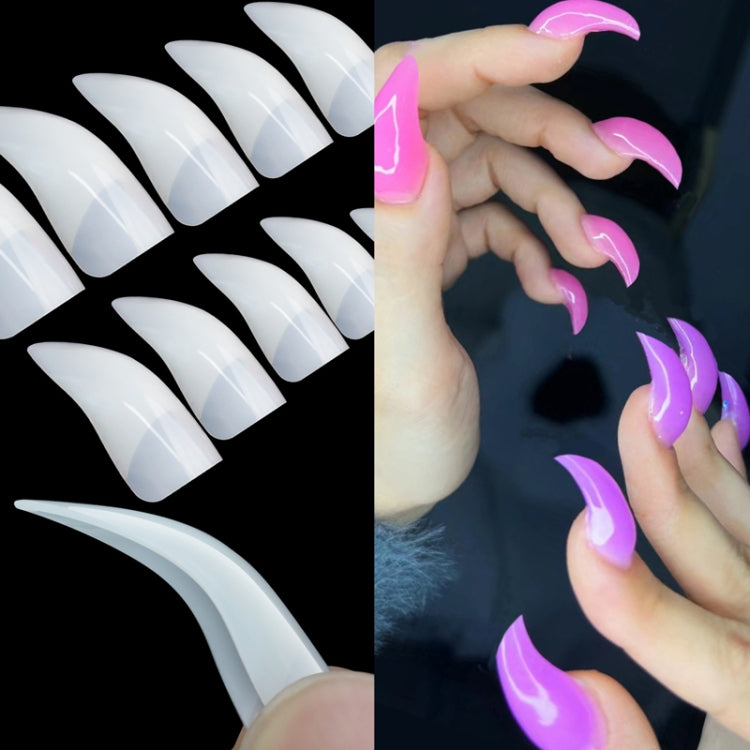 100pcs /Box Stiletto Nail Tips Halloween Style Stiletto False Eagle Claw Art Nails(Natural)