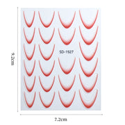 SD-1931 Line Nail Art Stickers Self-Adhesive Gradient Color French Manicure Stickers DIY Nail Tips Decals