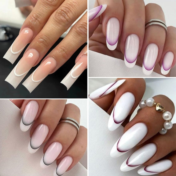 SD-1932 Line Nail Art Stickers Self-Adhesive Gradient Color French Manicure Stickers DIY Nail Tips Decals