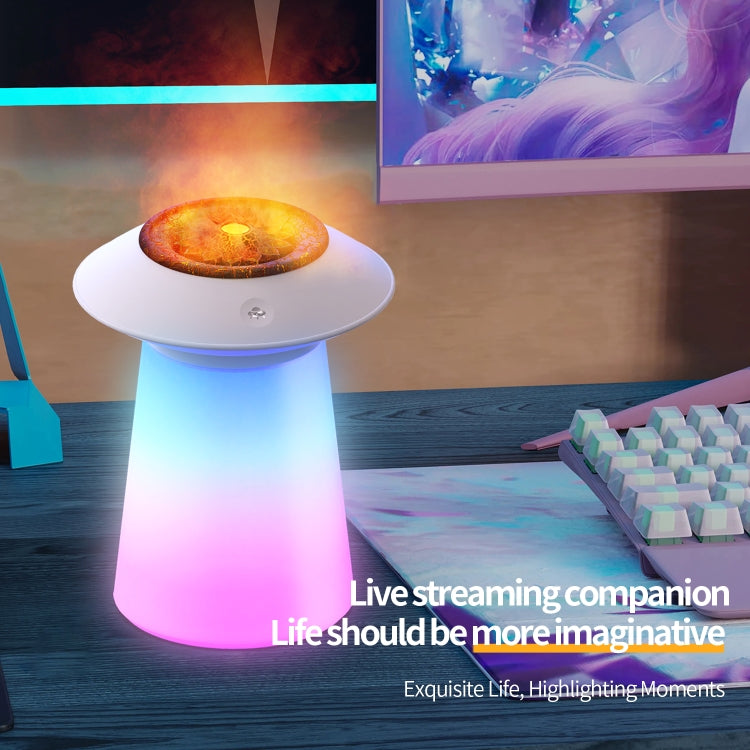 HX126 Sound Pickup RGB Light Volcano Humidifier Simulated Flame Aromatherapy Machine, Color: Black - Air Purifiers & Accessories by PMc TechLife | Online Shopping South Africa | PMc TechLife | Buy Now Pay Later Mobicred