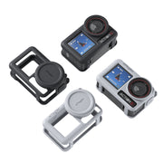 For DJI Osmo Action 5 Pro aMagisn Silicone Protective Case with Lanyard and Lens Cap(Light Gray)